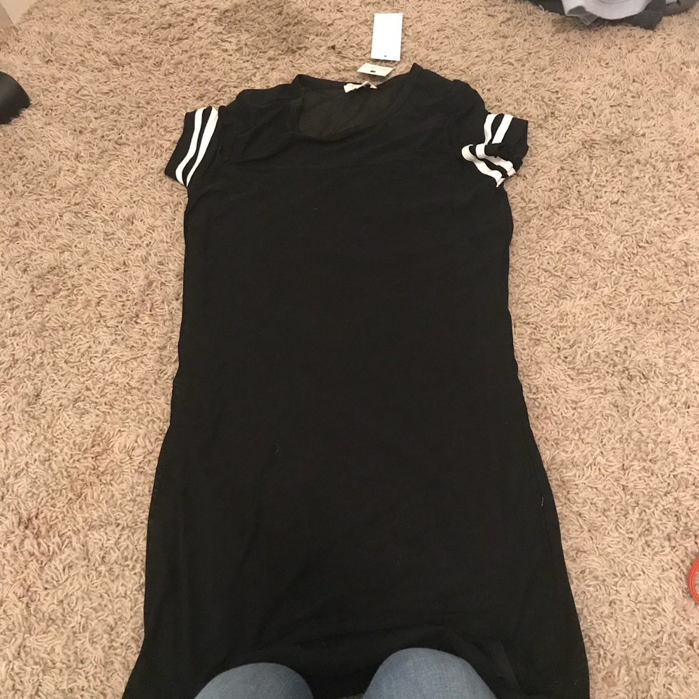 NWT black mesh sleeve dress